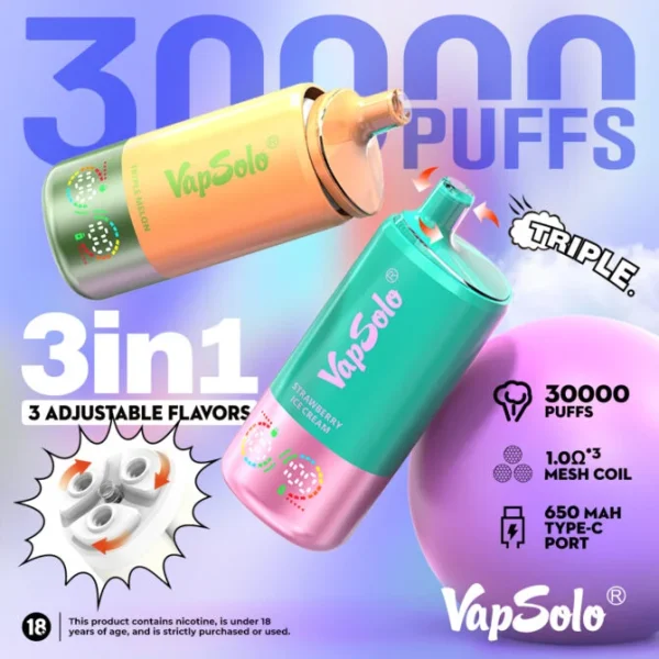 Eu ship Vapsolo Triple 30k 30000 Puffs Disposable Vape - Image 3